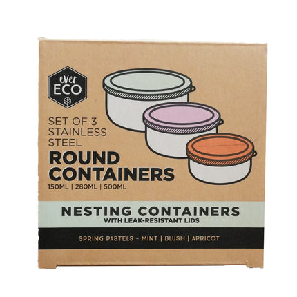 EVER ECO Round Nesting Containers – Set of 3