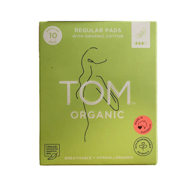 TOM ORGANIC Regular Ultra Thin Pads With Wings (10 Pads)