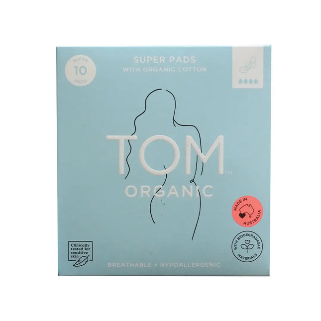 TOM ORGANIC Super Ultra Thin Pads With Wings (10 Pack)